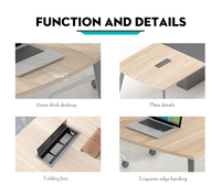 Escritorio Ejecutivo Rectangular Moderno de MDF, 1800x1800x750mm, Acabado Gris Nogal, Diseño Minimalista, Independiente, Comercial