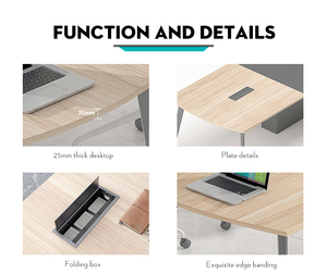 Modern Rectangular Wood Office Desk 2000x1000x750mm Minimalist Design Freestanding Commercial Furniture - Product Image 3