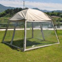 Tente de sport transparente 10 x 10 pieds, abri extérieur durable avec couverture supérieure, tente de pêche portable pour le camping