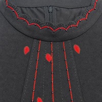 Fournisseur en gros Robe midi à manches longues pour femme, col montant, imprimé floral, coupe ample, surpiqûres contrastées, tenue décontractée