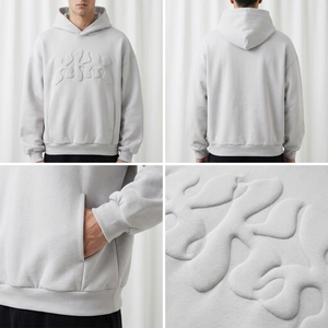 Vente Flash : Sweat à Capuche Homme 100% Coton 480 GSM avec Fermeture Éclair, Coupe Boxy, Effet Délavé Acide, Style Rétro Vintage, Uni, Patchwork, Surdimensionné - Product Image 2