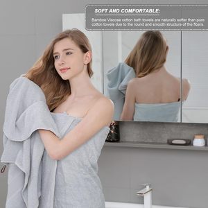 Serviette de bain en coton biologique de luxe 100% coton, séchage rapide, technique de tissage, broderie, couleur personnalisée, pour adultes, usage domestique et hôtelier - Product Image 4