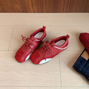 <b>Women's</b> <b>Trainers</b> Genuine Leather Two-Tone <b>Velcro</b> Built-in Heel Lift Casual German-Style Forrest Gump Style Spring Fall - Product Image 4