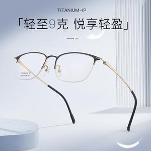 Lunettes de vue pour hommes en titane IP 9007, demi-monture rectangulaire, avec plaquettes nasales antidérapantes, verres en résine, origine Danyang - Product Image 4