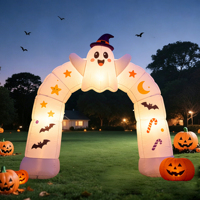 Arche Gonflable Fantôme d'Halloween avec LED, Slogan Personnalisé, Souffleur Oxford 120W, Décoration d'Entrée pour Événements