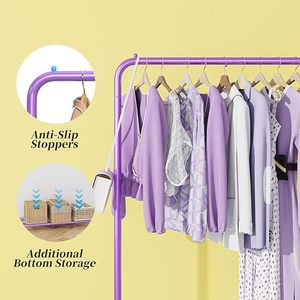 Porte-vêtements avec étagères de rangement, organisateur de vêtements sur roulettes pour suspendre les vêtements - Product Image 1