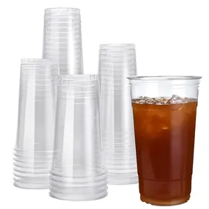 9oz 12oz 16oz 20oz 24oz 32 Oz Disposable PET Plastic Clear Cold Juice Cups
