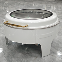 Plats de service de luxe personnalisés en acier inoxydable et blanc pour restaurants et traiteurs – Chauffe-plats et buffet pour chefs
