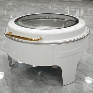 Plats <span class=keywords><strong>de</strong></span> service <span class=keywords><strong>de</strong></span> luxe personnalisés en acier inoxydable et blanc pour restaurants et traiteurs – Chauffe-plats et buffet pour chefs - Product Image 2