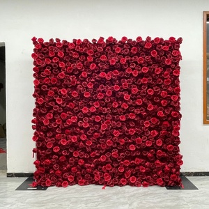 Customizable Modern Square Silk <b>Artificial</b> Flower Backdrop for Party Birthday Decorations Indoor Outdoor Floral Wall - Product Image 1