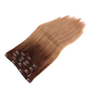 Extensions de cheveux naturels à clips invisibles, double épaisseur, cuticules intactes, qualité supérieure, 100% cheveux vierges, sans couture - Product Image 1
