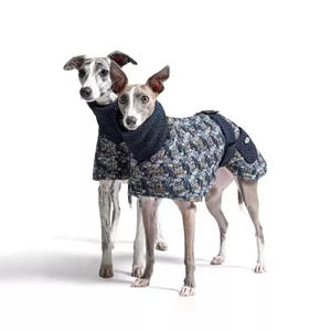 अनुकूलित डिजाइनर शानदार टिकाऊ सर्दियों के पालतू वस्त्र-ठोस अंडे कोट जोड़े क्रिसमस के लिए जोड़े गए मालिक का कोट - Product Image 2