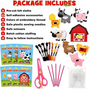 Kit di Cucito Educativo Montessori Tutto-in-Uno per Bambini in Età Prescolare, <span class=keywords><strong>Attività</strong></span> Artigianale con Animali della Fattoria per lo Sviluppo della Motricità Fine - Product Image 3