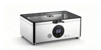 Chauffe-Plat Électrique Numérique en Acier Inoxydable 304 pour Buffet, Utilisation Humide et Sèche, avec Couvercle en Verre