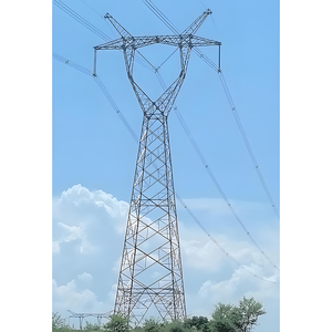 Tour de transmission d'énergie autoportante en acier haute tension, tour de 50 mètres en treillis d'acier, tour électrique à double circuit - Product Image 1