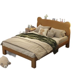 Solid Wood Children's Bed Beech Wood 1.2M 1.35M 1.5M Single Double Bed Durable Framework Structure Kids Room - Product Image 5