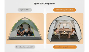 Tenda da Campeggio Portatile Impermeabile per Quattro Stagioni, in Oxford, per Uso Domestico e Campeggio, <span class=keywords><strong>Due</strong></span> Camere da Letto e Un Soggiorno Esteso - Product Image 5