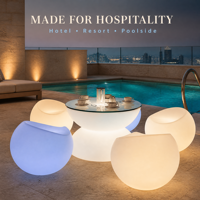 Fauteuil lounge LED moderne CoolQing avec éclairage changeant de couleur pour boîte de nuit, bar, KTV, événementiel, location RGB