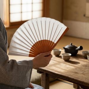 Éventails à main espagnols en gros – Artisanat en bambou et bois de fer, blanc, 23 cm – Éventails chinois en bois, cadeau promotionnel - Product Image 6