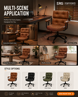Chaise de bureau ergonomique pivotante réglable en hauteur avec dossier inclinable à 135 degrés et accoudoirs