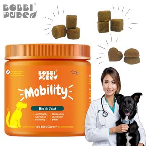 Supplément naturel pour les hanches et les articulations pour chiens 120Ct à mâcher doux avec chondroïtine et MSM supplément d'arthrite pour animaux de compagnie - Product Image 1
