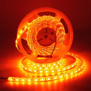 力量工厂生产高品质12v柔性带灯装饰标牌一色绳发光二极管橙色灯带