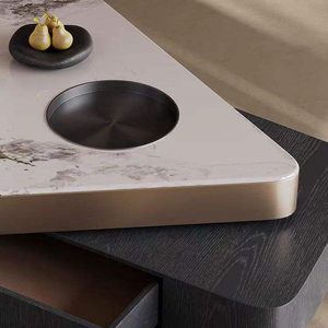Mesa <span class=keywords><strong>de</strong></span> <span class=keywords><strong>Centro</strong></span> Moderna con Almacenamiento, Forma Irregular, Giratoria, Muebles para Sala <span class=keywords><strong>de</strong></span> Estar, Mesa <span class=keywords><strong>de</strong></span> <span class=keywords><strong>Centro</strong></span> <span class=keywords><strong>de</strong></span> Mármol - Product Image 4