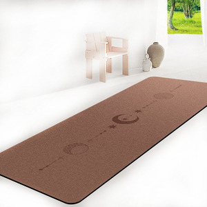 Biểu Tượng Tùy Chỉnh Sao Trăng Thiết Kế Nâu Nền Đất Cao Cấp Sợi Dừa PU Cao Su Tự Nhiên Thảm Yoga - Product Image 1