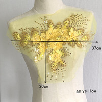 Motifs de papillons à paillettes broderie dentelle Appliques pour robe de bal robe de mariée Costumes bricolage fête