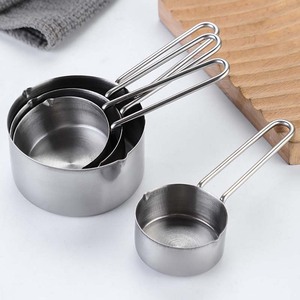 ชุดถ้วยตวงสแตนเลส 4 ชิ้น ทนความร้อน สำหรับกาแฟ แป้ง การอบ ใช้ในครัว - Product Image 4