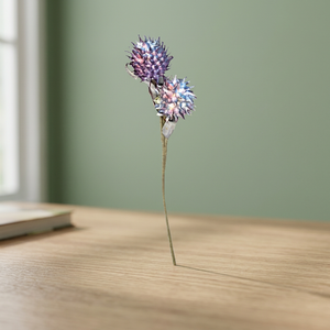Fleur décorative artificielle exotique en forme d'allium à pointes, avec feuilles très réalistes - Pack multi-pièces pour intérieur (AFF Bunch-66) - Product Image 3