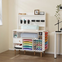 Meubles de salon, grand meuble de rangement pour l'artisanat, table, casiers pour l'artisanat avec prise de courant et 3 tasses et 4 bacs dans deux formes différentes
