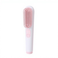 Brosse lissante sans fil à ions négatifs, 4800 mAh, charge rapide, 3 niveaux de chaleur pour cheveux crépus, brosse lissante à domicile