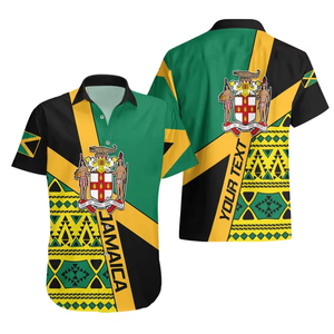 Chemises à manches courtes avec drapeau <span class=keywords><strong>Rasta</strong></span> imprimé style jamaïque personnalisé pour hommes vêtements Reggae jamaïque chemises boutonnées pour hommes rastafariens - Product Image 6