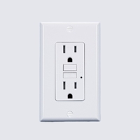 Prise murale double électrique 20 A, homologuée UL, 125 V, avec test de puissance intégré, type GFCI/GFI, double prise de courant
