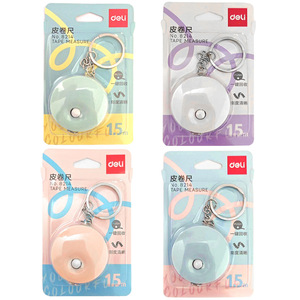 Deli Tape Measure 1.5m Round Keychain Measuring Tool For Office Tailoring Household Use - Product Image 1