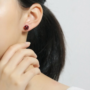 Nuevos Aretes de Plata de Ley 925 con Circonita en Forma de Mariquita, Bañados en Rodio, para Compromiso o Boda - Product Image 5