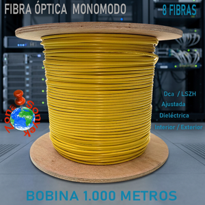Cavo in Fibra Ottica Monomodale a 8 Fibre per Esterni, Bobina Regolabile da 1000m, Standard G657A per Uso Interno/Esterno - Product Image 3
