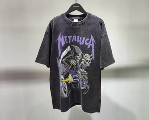 <span class=keywords><strong>Abbigliamento</strong></span> Casual da <span class=keywords><strong>uomo</strong></span> lavato Vintage sbiadito DTG serigrafia t-shirt 100% cotone allentato alla moda marchio stampa digitale manica corta - Product Image 2