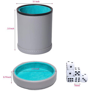 Gobelet à dés en cuir classique fait main de haute qualité, écologique, design minimaliste personnalisé, pour 4 joueurs, lot de 4 pièces, prix de gros - Product Image 5