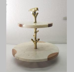 Support à gâteaux en Aluminium et résine, carré, à deux niveaux, noir - Product Image 4