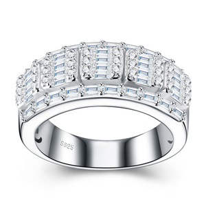 Bague de luxe légère en moissanite style Old Money, en argent 925, ne ternit pas, pour homme, de niche, haut de gamme, vente en gros - Product Image 6