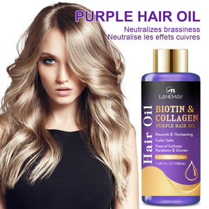 Label privé soins capillaires protection de la couleur sans sulfate sans parabènes violet biotine shampooing et après-<span class=keywords><strong>shampoing</strong></span> pour blondes cheveux gris - Product Image 2