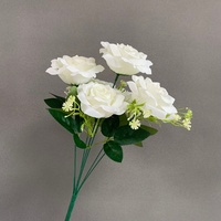 LE-473 Vente en gros – Bouquet de 6 roses artificielles en soie, économiques, pour artisanat floral et décoration intérieure