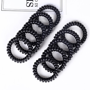Élastiques à cheveux en spirale noirs 25 cm pour usage quotidien Printemps 2023 Origine Yiwu Design texturé - Product Image 2