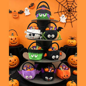 Cesti di caramelle di Halloween all'ingrosso, sacchetti per il Trick or Treat con espressioni di demoni e pirati, accessori decorativi portatili per feste, all'ingrosso - Product Image 2