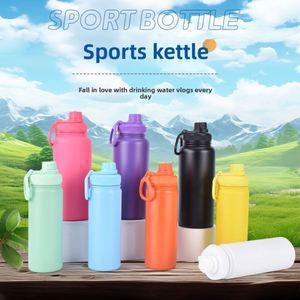 Custom Logo 500ml/750ml/1000ml Double Wall Stainless Steel Water <b>Bottle</b> Sports Vacuum Flask with Handle for Business Gifts - Product Image 2