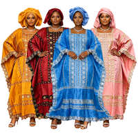 Robes africaines traditionnelles FY02 pour femmes, vêtements en jacquard brodé, robe ample Boubou Femme, robes Dashiki avec foulard