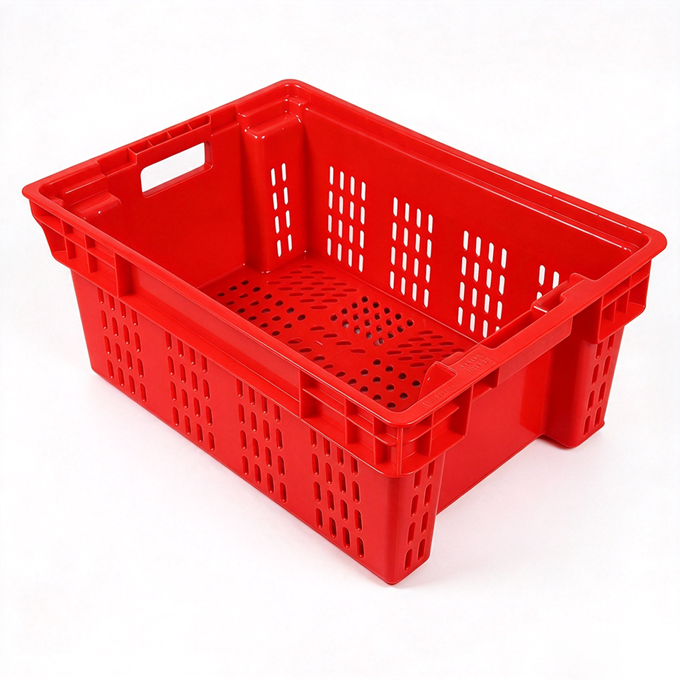 Plastic Packaging Daily Fully Ventilated Storage Container Fish Transport Crate Reusable ...