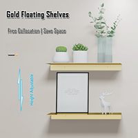 Lot de 2 étagères flottantes en métal caddie de douche étagère de présentation décorative murale pour chambre salon, salle de bain bureau
